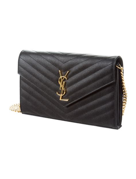 ysl white envelope chain wallet|YSL large wallet on chain.